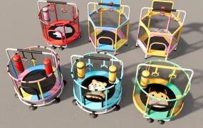 Multi Functional Indoor Toddler Trampolines SketchUp 3D Model