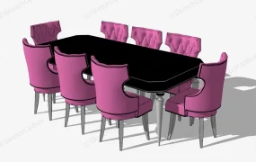 Purple And Black Dining Room Set