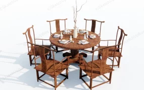 Chinese Round Dining Table Set