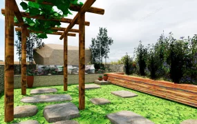 Rustic Backyard Garden Design Idea