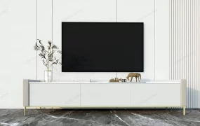 Living Room White TV Stand