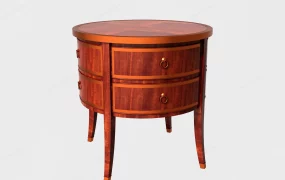 Round End Table With Drawers