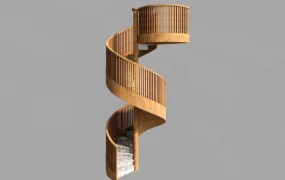 Indoor Wood Spiral Staircase