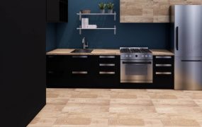 Blue Black And Burlywood Kitchen Ideas