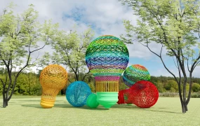 Colored Bulbs Lawn Ornaments