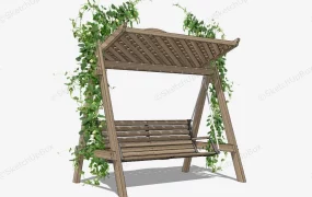 Romantic Wood Swing With Vines