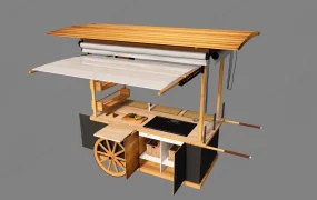Wooden Food Cart