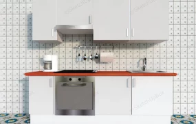 Modern White Kitchen For Small Apartment