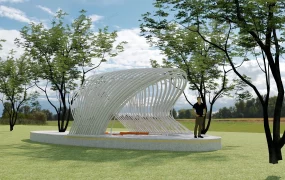 Modern Park Pergola And Sitting Area