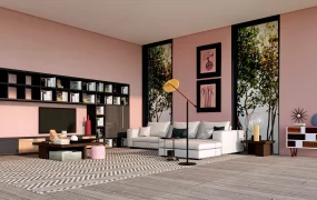 Elegant Pink Living Room