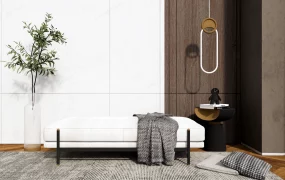 Low Profile White Upholstered Daybed