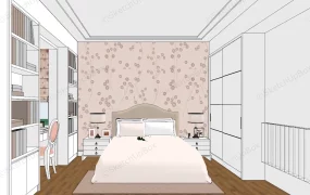Girls Bedroom With Workspace Design