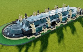 Large City Square Fountain