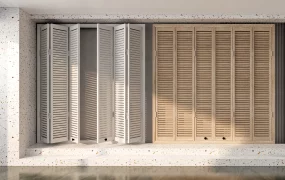 Modern Folding Louvered Shutter Doors SketchUp 3D Model