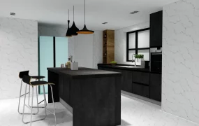 Modern Black And White Kitchen