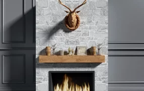 Rustic Stone Fireplace Design
