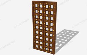 Grid Wooden Door