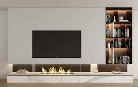 Modern Entertainment Wall Unit With Fireplace
