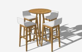 Wooden Patio Bar Set