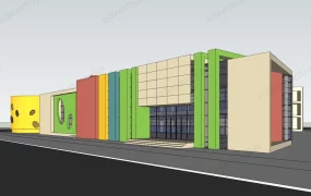Colorful Kindergarten School Building