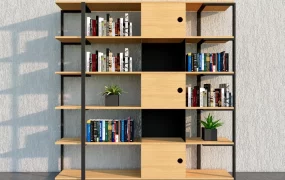 Industrial Metal Bookshelf