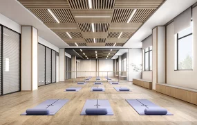 Japandi Yoga Studio Interior Layout
