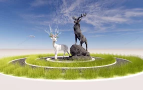 Deer Couple Garden Sculpture