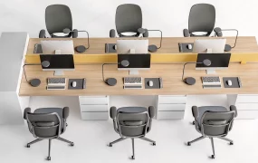 Modern Office Workstation Bench Desk System SketchUp 3D Model