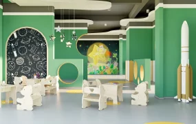 Green Kindergarten Playroom Decor