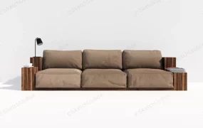 Sofa With Side Bookcase
