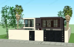 Modern 4 Bedroom House Plan