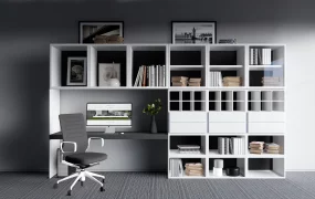 Modern Two Tone Home Office Design SketchUp 3D Model