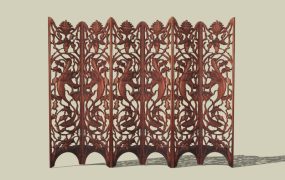 Carved Wood Screen Room Divider