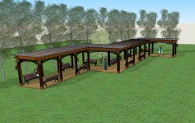 Park Pergola with Glass Roof