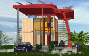 Shipping Container Tropical House
