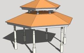 Double Roof Hexagonal Gazebo
