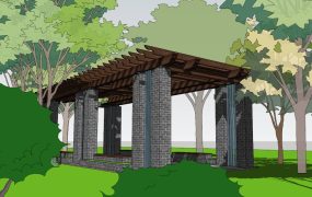 Black Brick Pergola