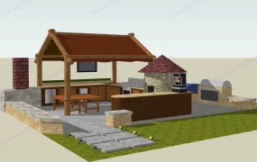 Small Covered Outdoor Kitchen