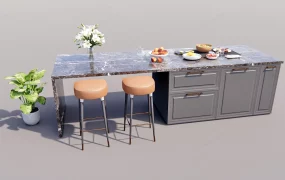 Black Marble Kitchen Island