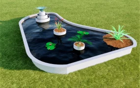 Garden Pond With Fountain