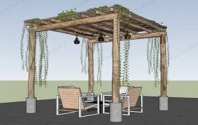Rustic Wood Garden Pergola