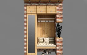 Rustic Hall Tree With Bench