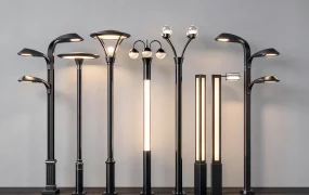 Modern Black Outdoor Light Fixtures SketchUp 3D Model