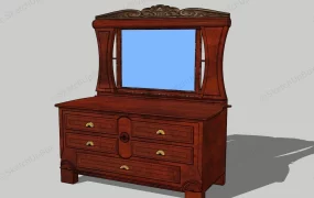 Antique Makeup Vanity With Mirror