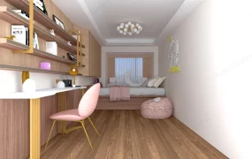 Narrow Girls Bedroom