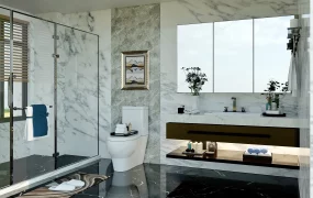 Black And White Marble Bathroom Idea