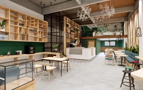 Modern Industrial Bakery Coffee Shop
