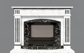 Black And White Marble Fireplace