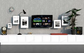 Extra Long White TV Console