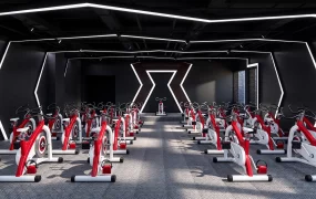 Modern Commercial Spinning Studio Interior